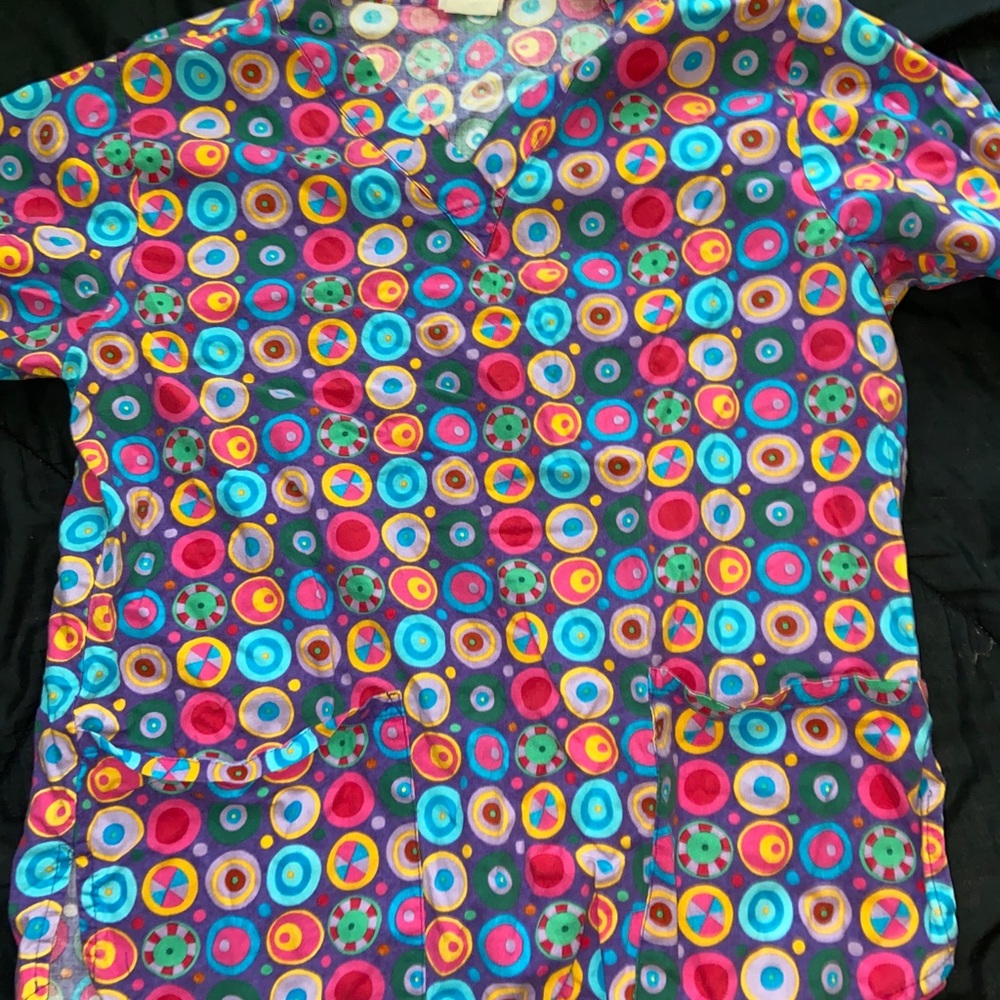 Fun design scrub top
